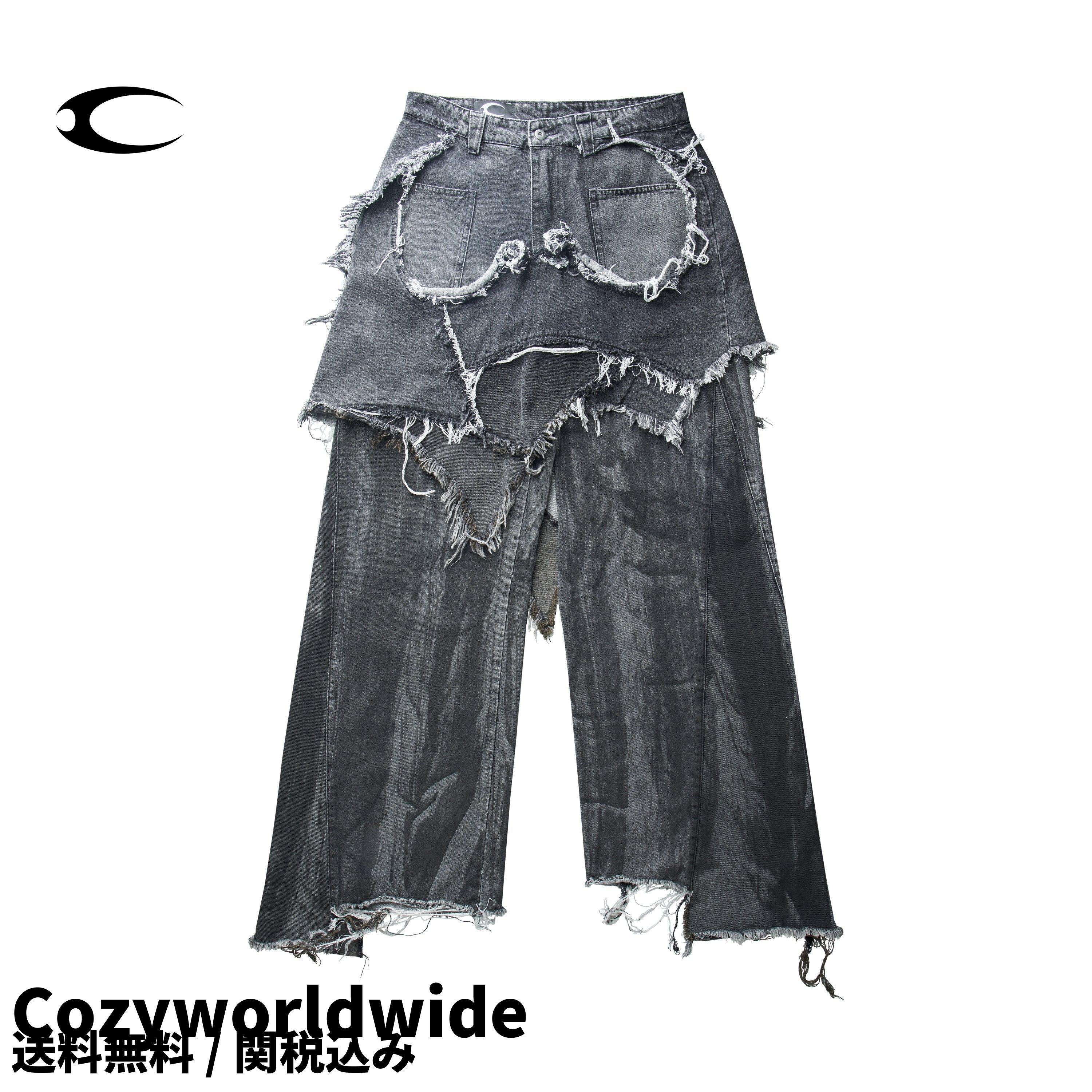 デニム・ジーパン OSAMA GREY DIRTY SKIRT PANTS