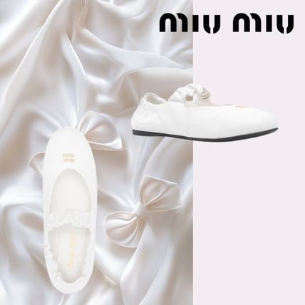 HI ホワイト（白）系 MiuMiu(ミュウミュウ) バレエシューズ