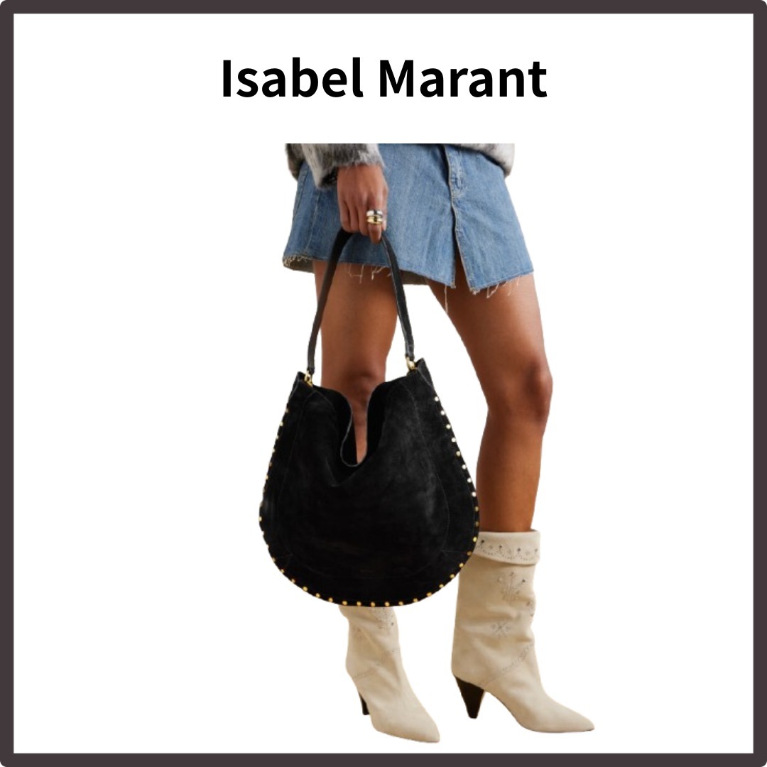 《Isabel Marant》スエード トートバッグ ロゴ 黒 送料込