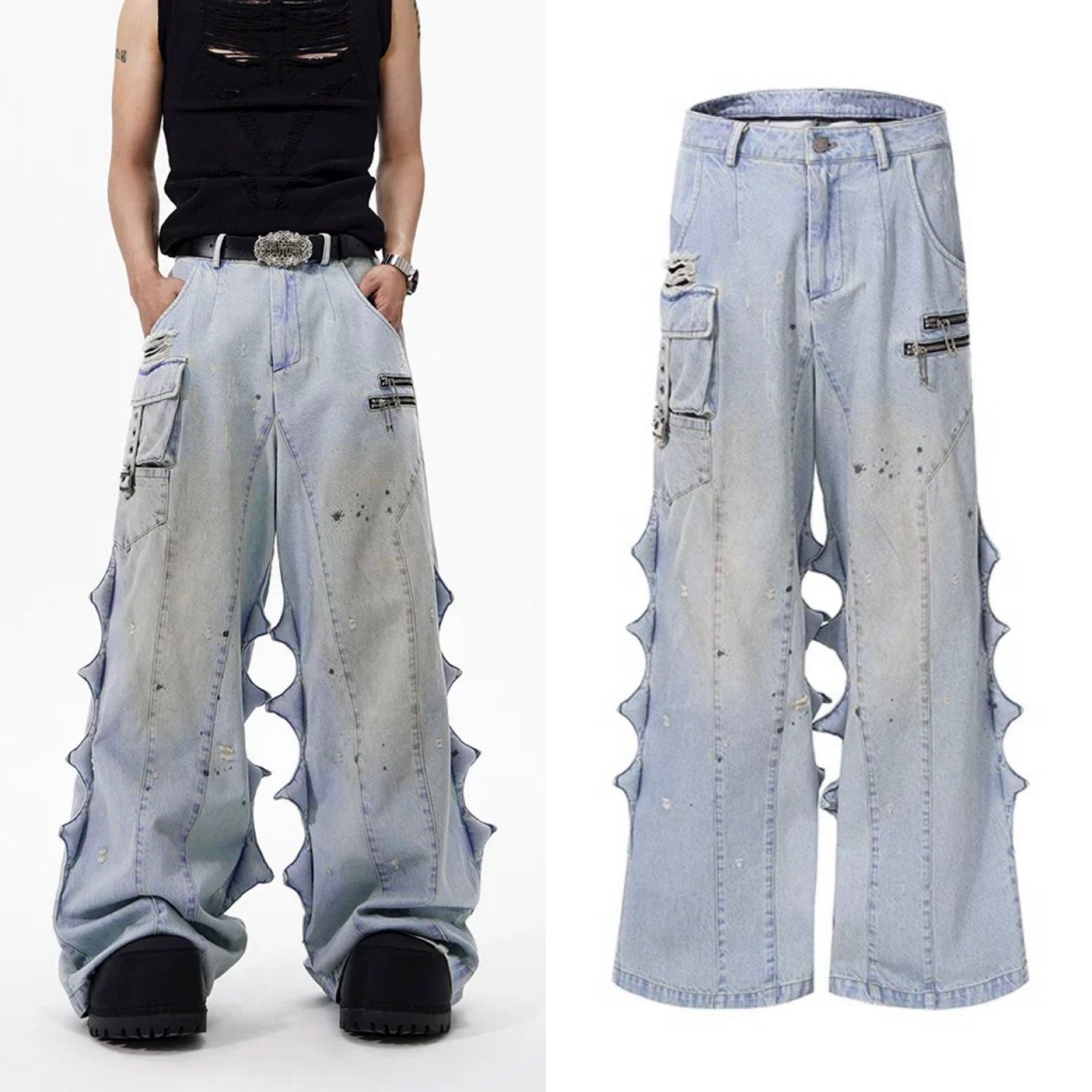 国内未入荷 STARTEXCEEDEND - Punk Style Denim Spike Jeans