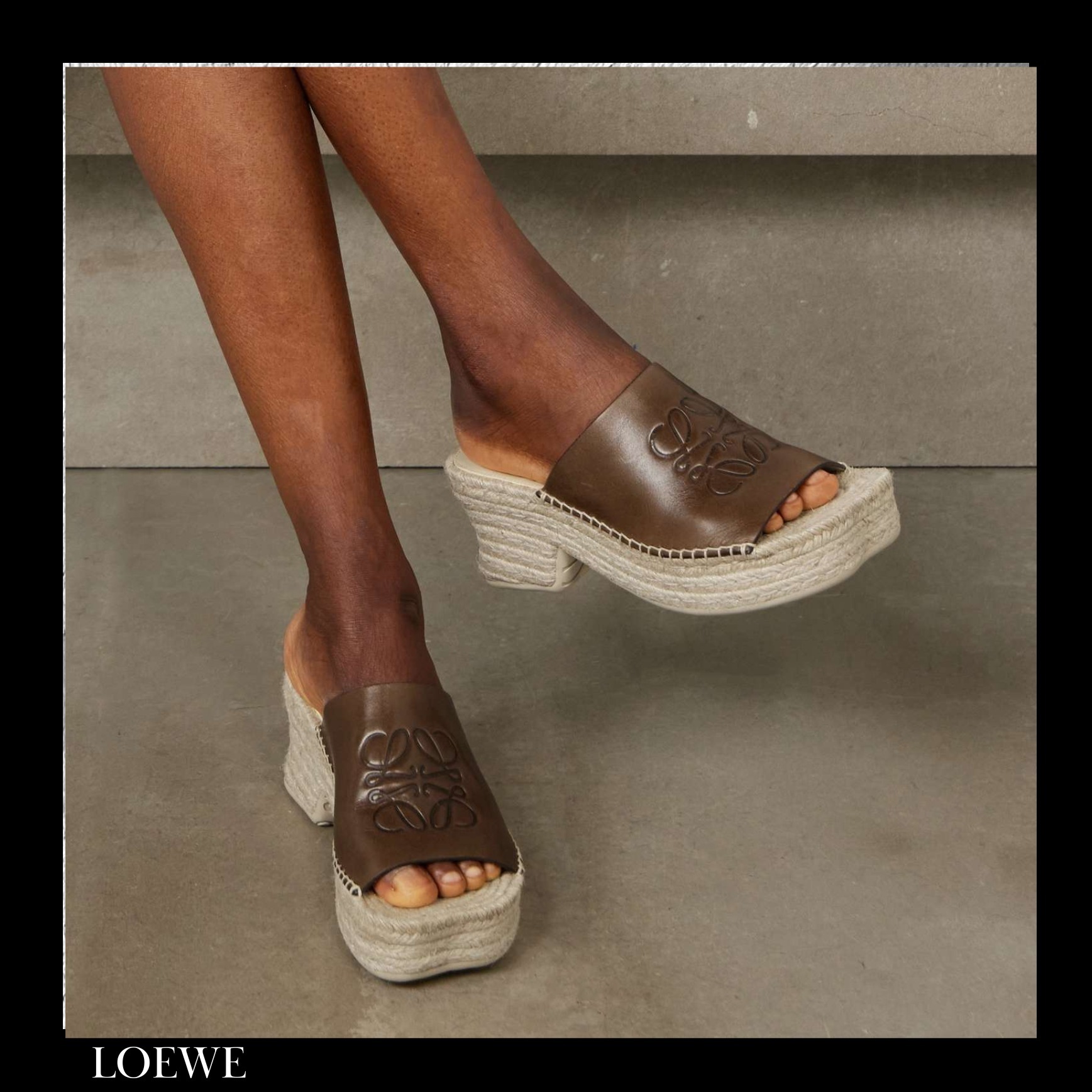 ＊送料・関税込み＊LOEWE + Paula's Ibiza レザー 厚底サンダル