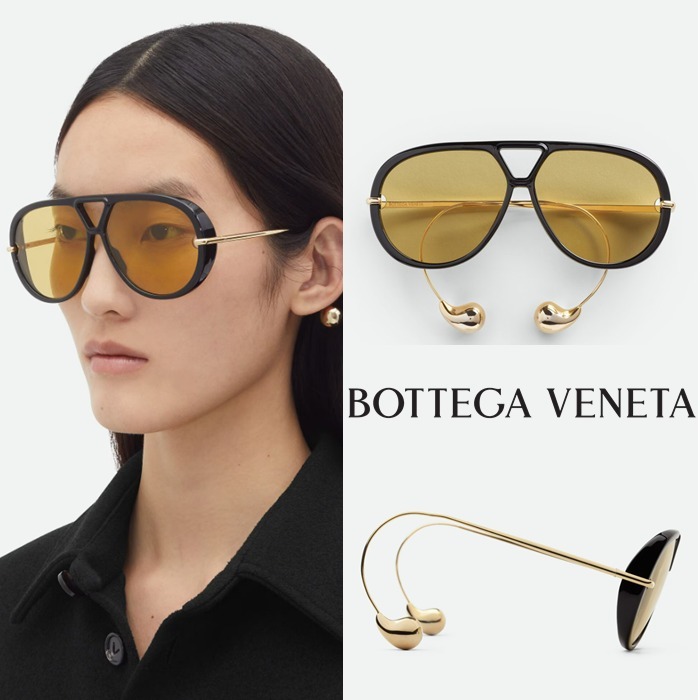 新作【Bottega Veneta】ドロップ パイロット サングラス