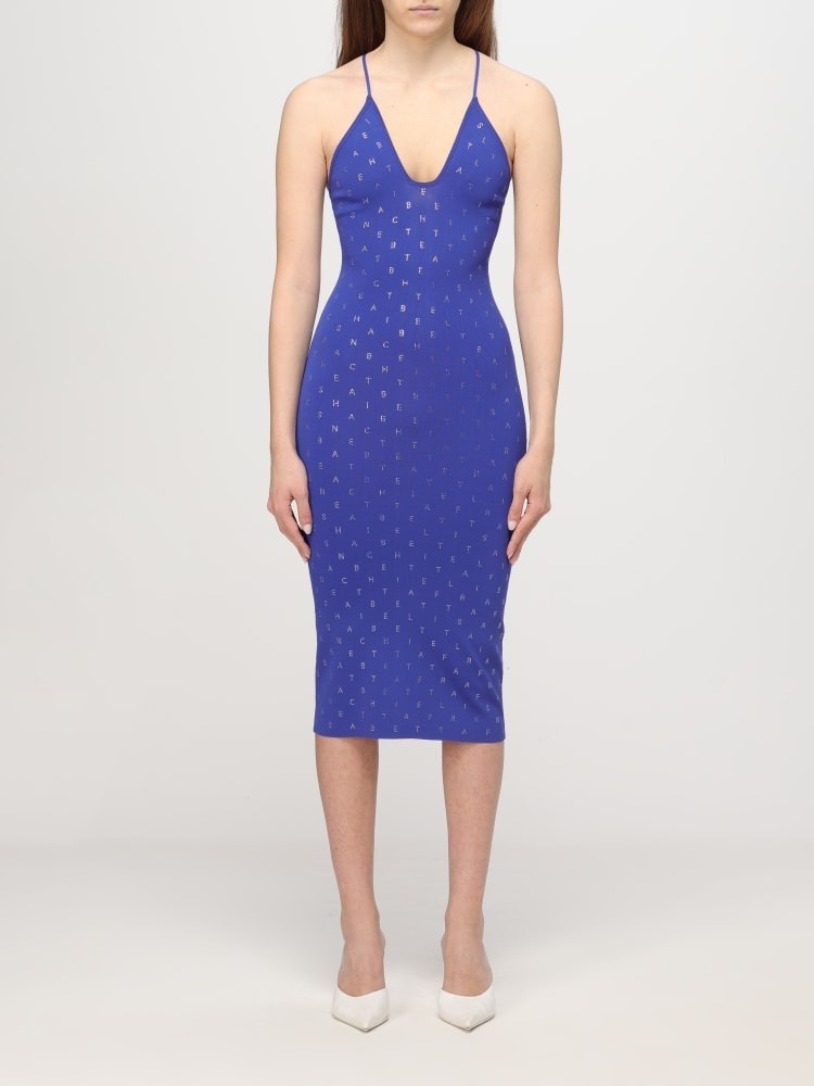 【ELISABETTA FRANCHI】Dress womanビジューロゴワンピース