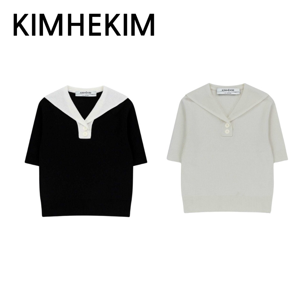 ★KIMHEKIM★ Knitted Short Sleeve Top