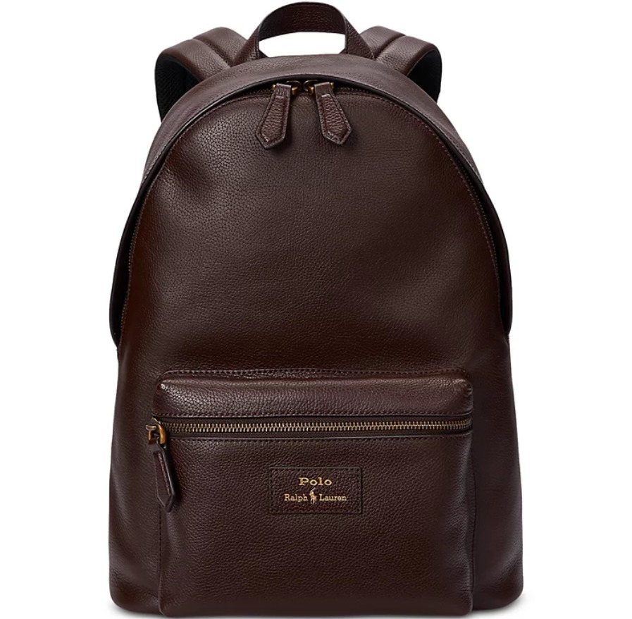 Polo Ralph Lauren 高級ぺブル本革レザー バックパック リュック