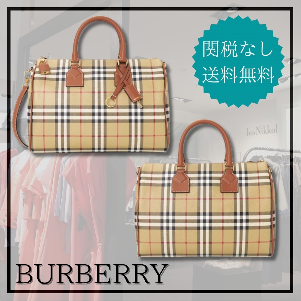 【BURBERRY】ミディアム チェック ボウリングバッグ