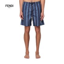 FENDI フェンディ ストライプ スイムショーツ ロゴ ナイロン