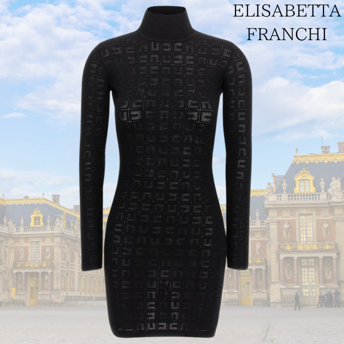関税込★VIP価格【ELISABETTA FRANCHI】モノグラム ミニ ドレス