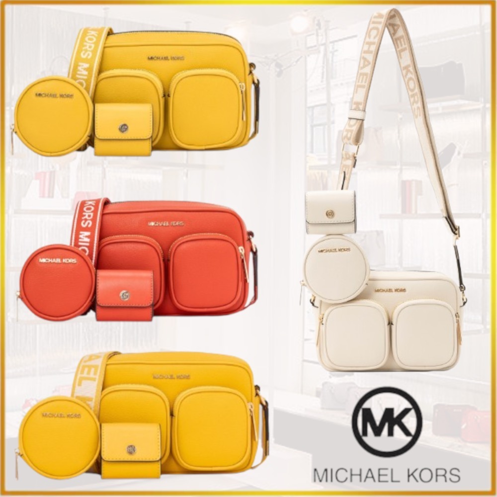 即発可 MICHAEL KORS レザー クロスボディウィズテックアタッチ