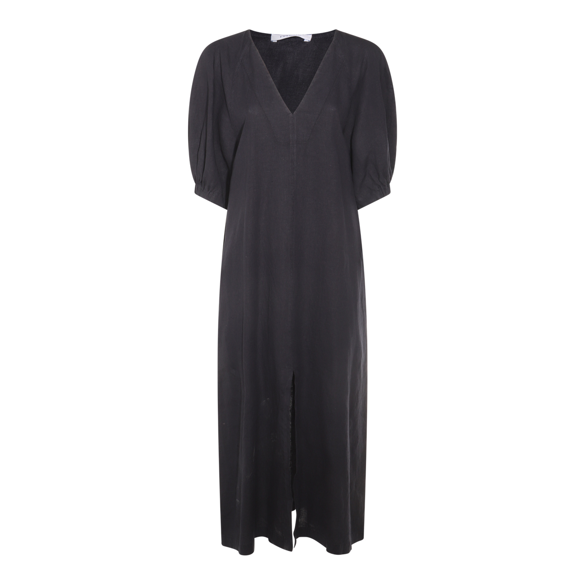 ワンピース MALO DARK BLUE LINEN MAXI DRESS
