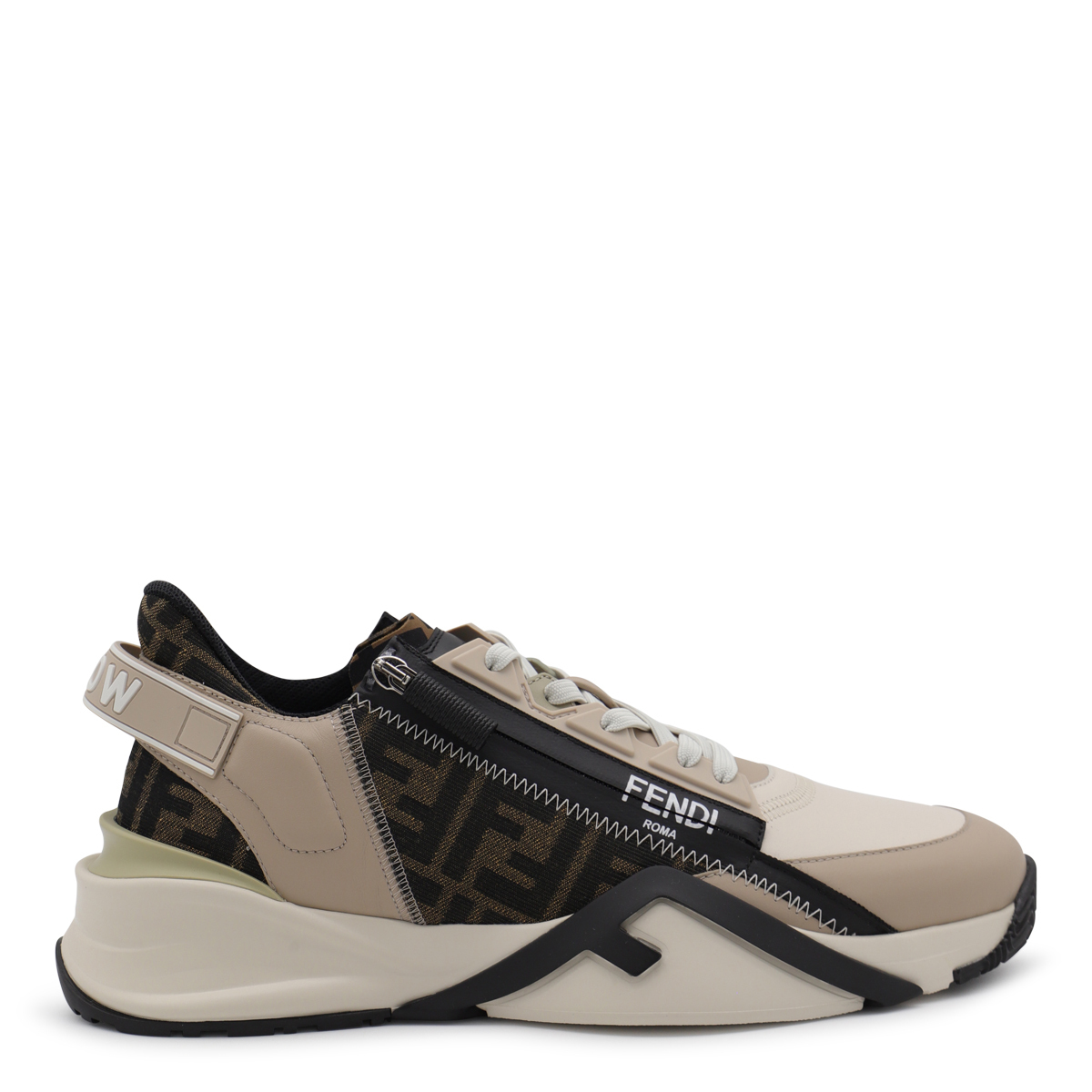 スニーカー FENDI BROWN LEATHER FLOW SNEAKERS
