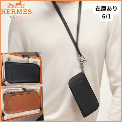 ブラック（黒）系 HERMES(エルメス) スマホケース・テック