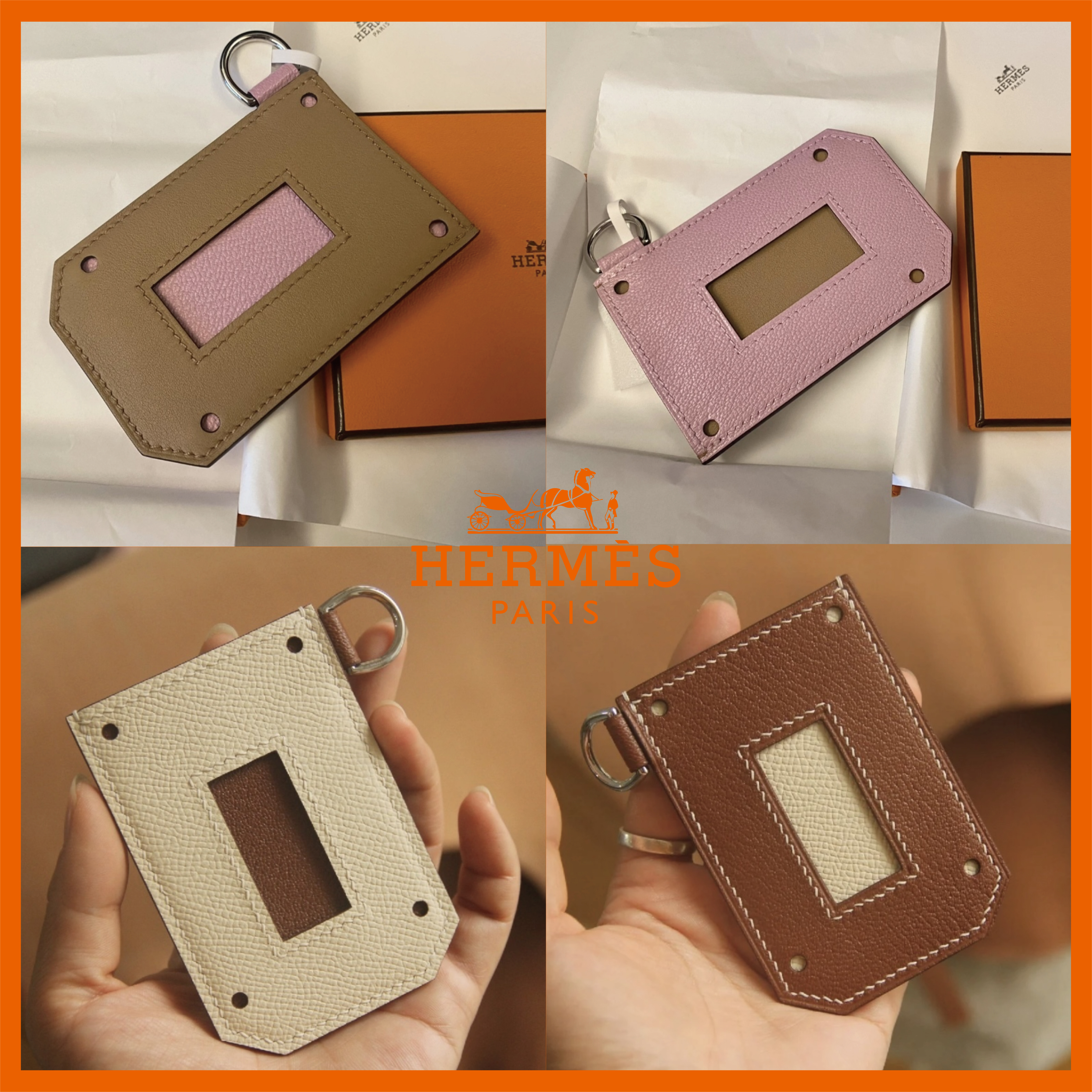 可愛いカラー♡HERMES カードケース 表/裏