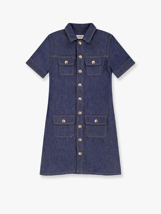新作*CELINE*タンガリーデニムワンピース トリオンフジップ 新作*CELINE*タンガリーデニムワンピース トリオンフジップ