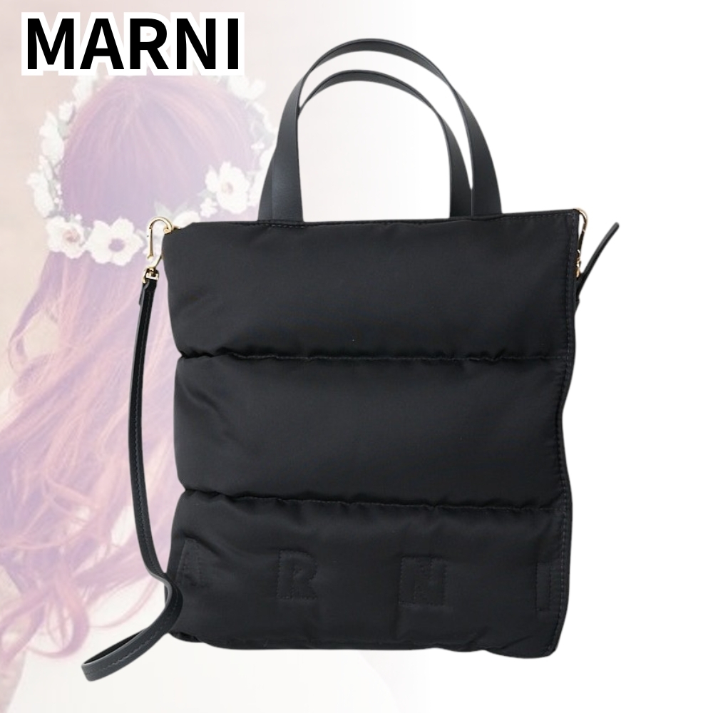 MARNI*ぴったりのラグジュアリーなスタイル*ナイロンショッパー