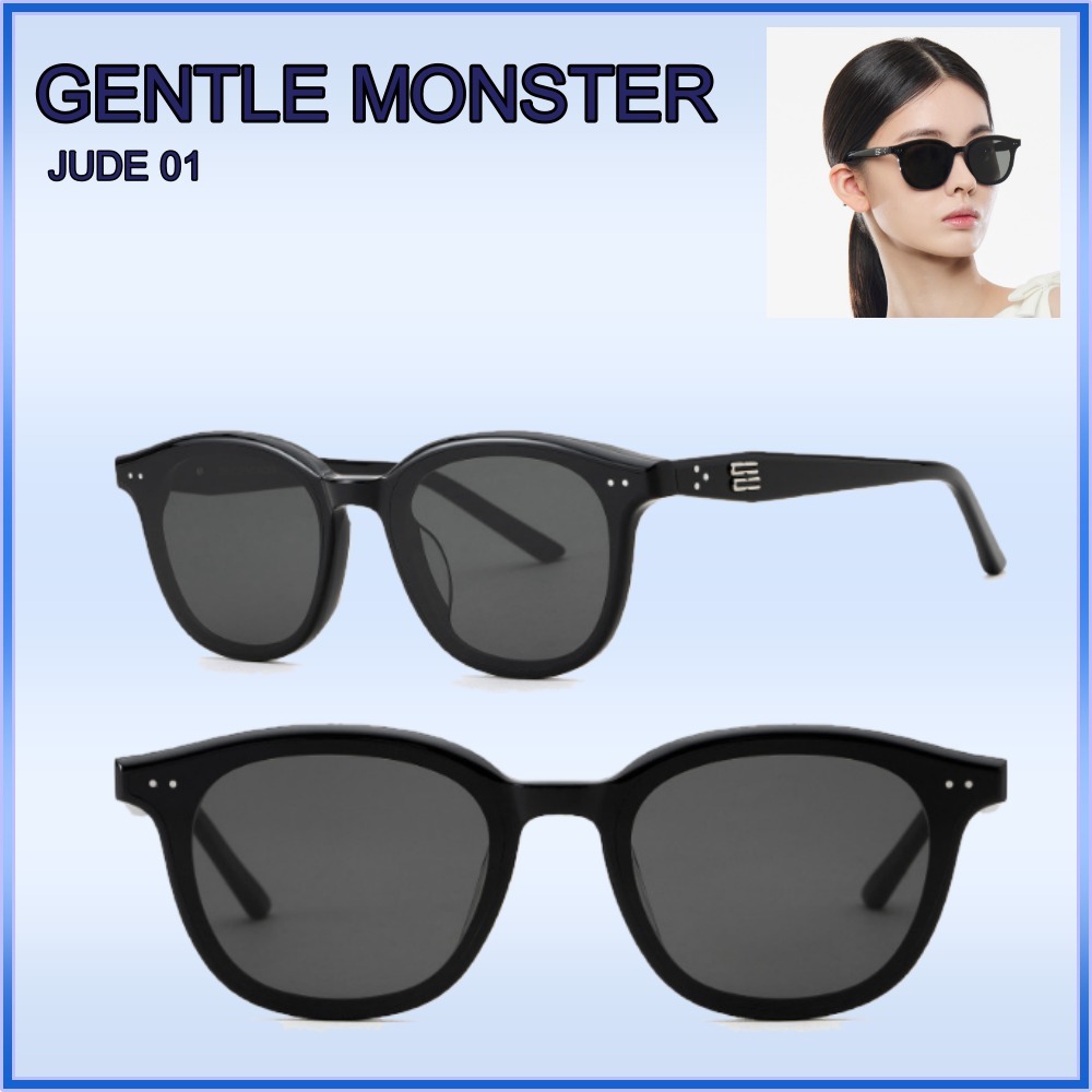 GENTLE MONSTER JUDE 01 ラウンド 黒 サングラス UVカット 軽量