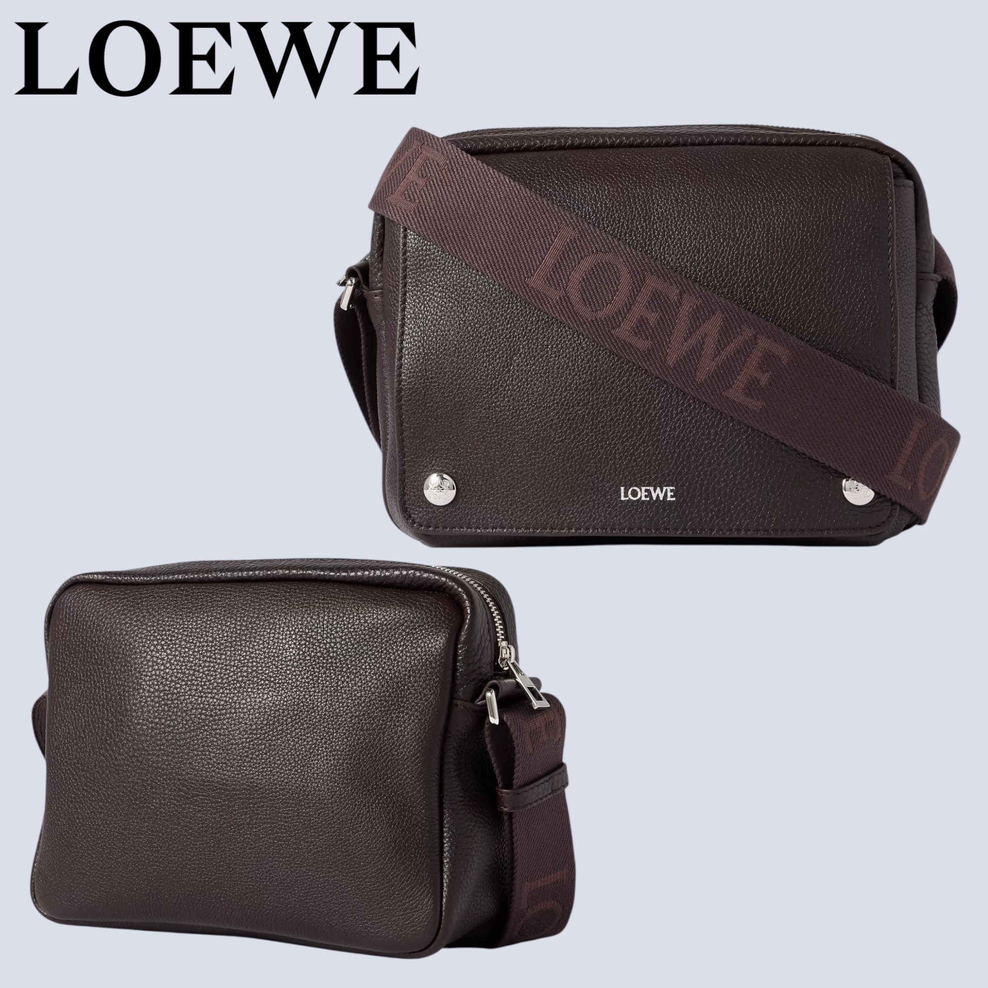 LOEWE☆ Pebble XS フルグレインレザー メッセンジャーバッグ