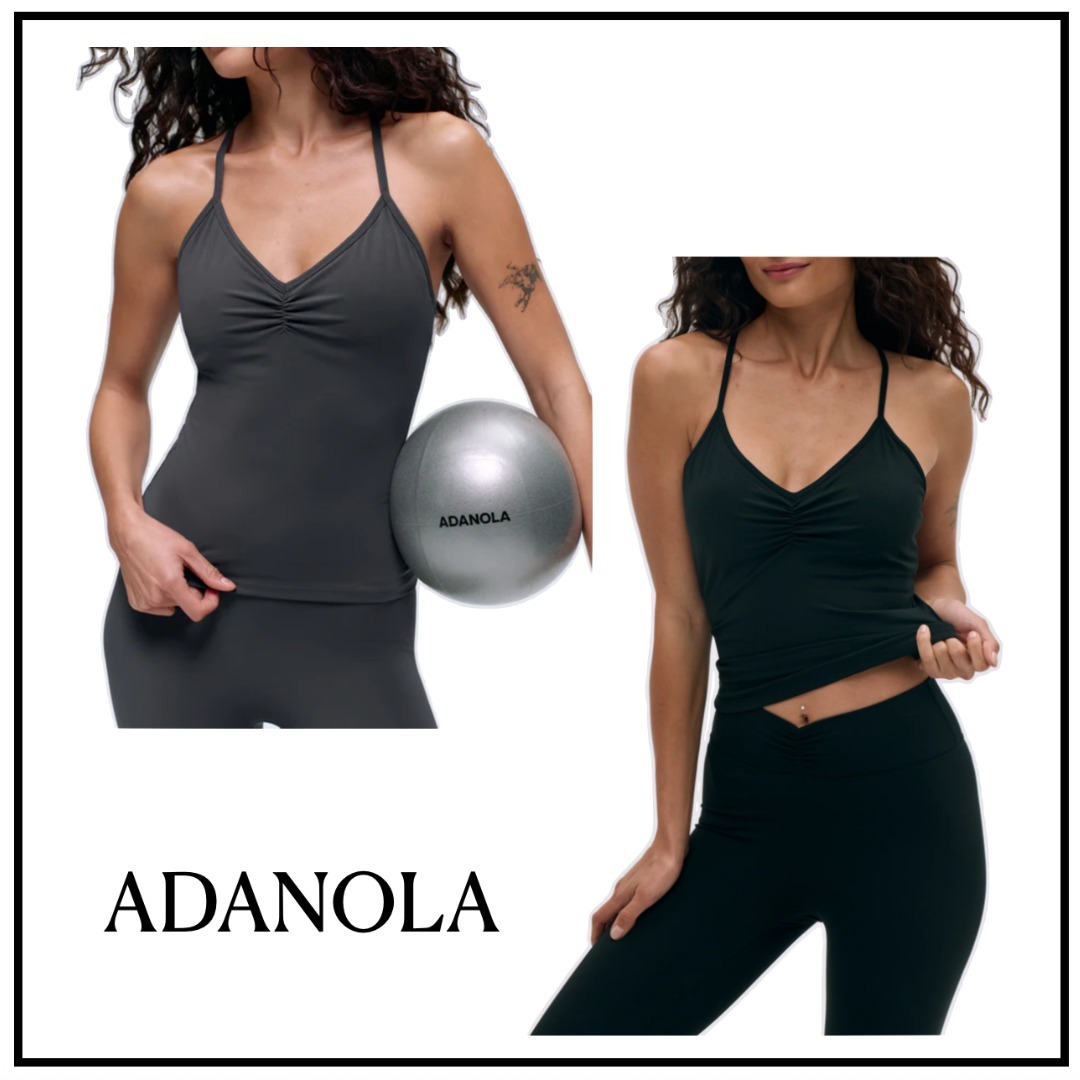 【ADANOLA】Ultimate Ruched Front Racer Tank