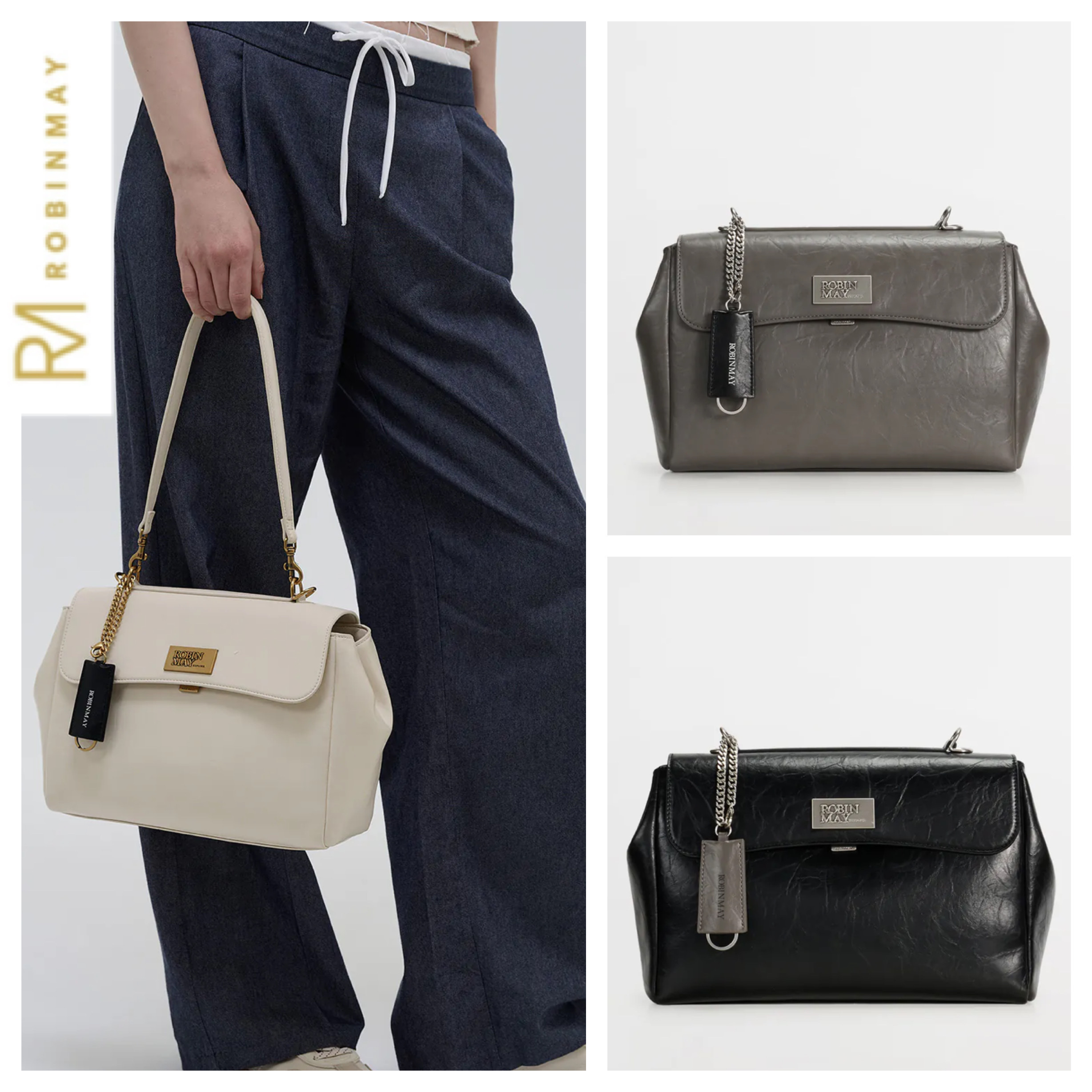 【ROBINMAY】PUレザーショルダーバッグ2way(b285)/ 送料関税込
