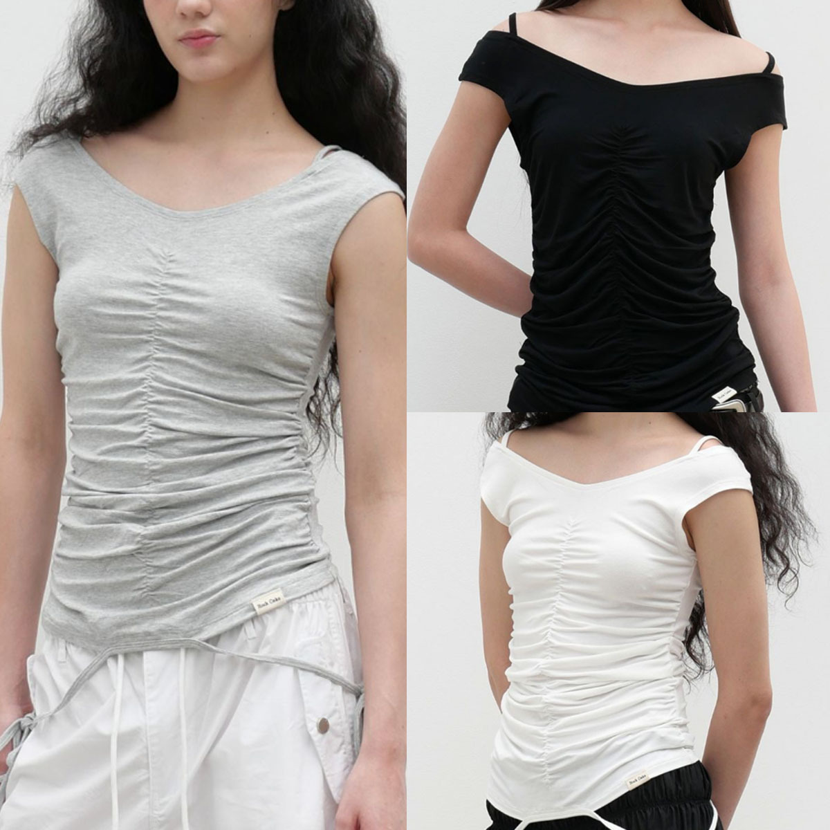 Tシャツ・カットソー ROCKCAKE Shirring Draw Top 5BMR0135