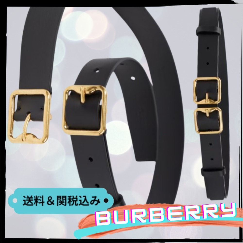 【Burberry】ダブルBレザーベルト
