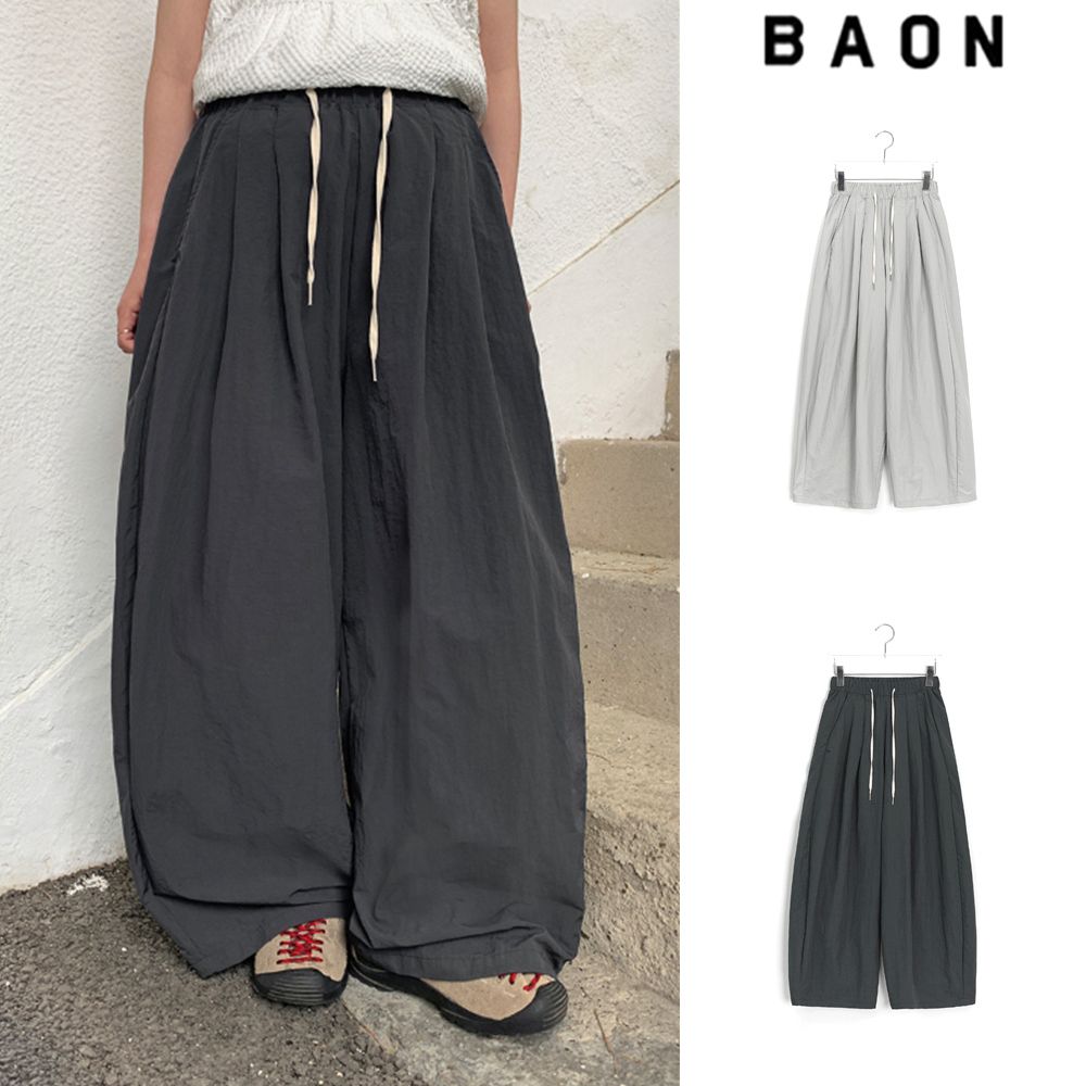 【BAON】25SS★ [BAONHAUS] Rilket Nylon Band Balloon Wide PT