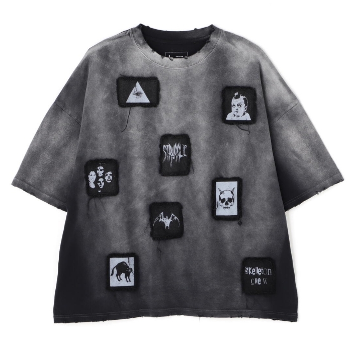 DankeSchon PIGMENT SPRAY S/S TEE PATCH Tシャツ ブラック