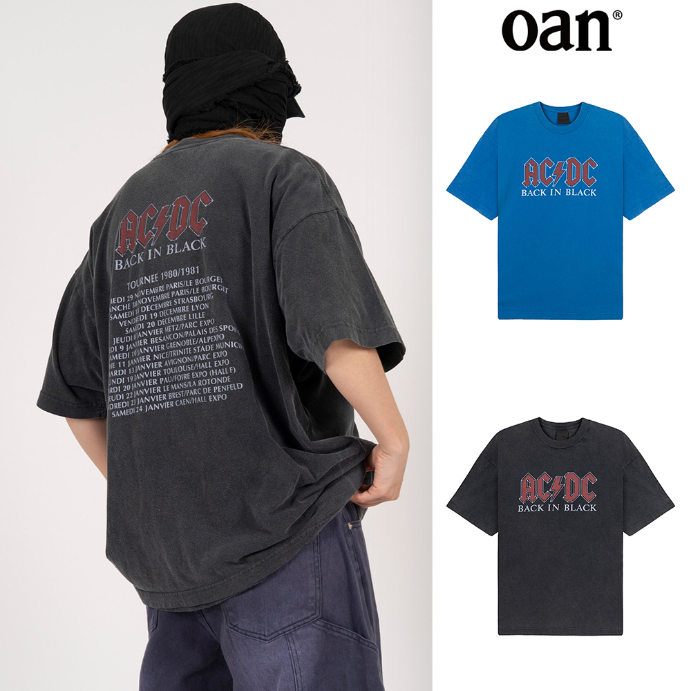 【oan】AD Red Washing Pigment Short Sleeve T-Shirt
