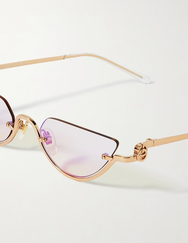 【GUCCI】 グッチ キャットアイ サングラス ブラウン ゴールド