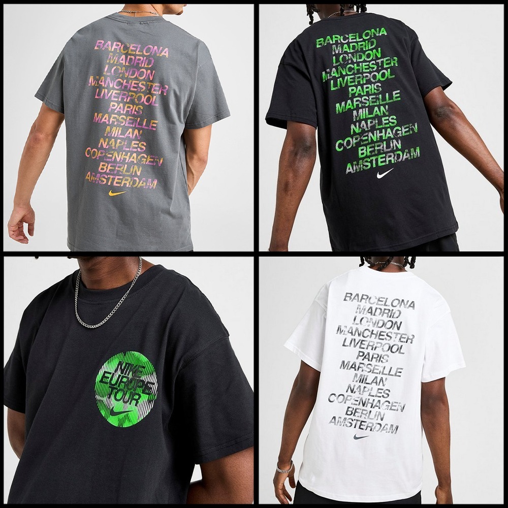 関税込【NIKE】ナイキ Europe Tour グラフィック ロゴ Tシャツ
