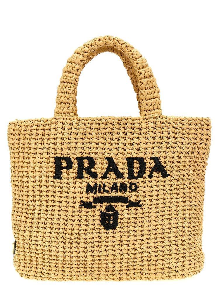 PRADA クロシェロゴ刺しゅうトートバッグ