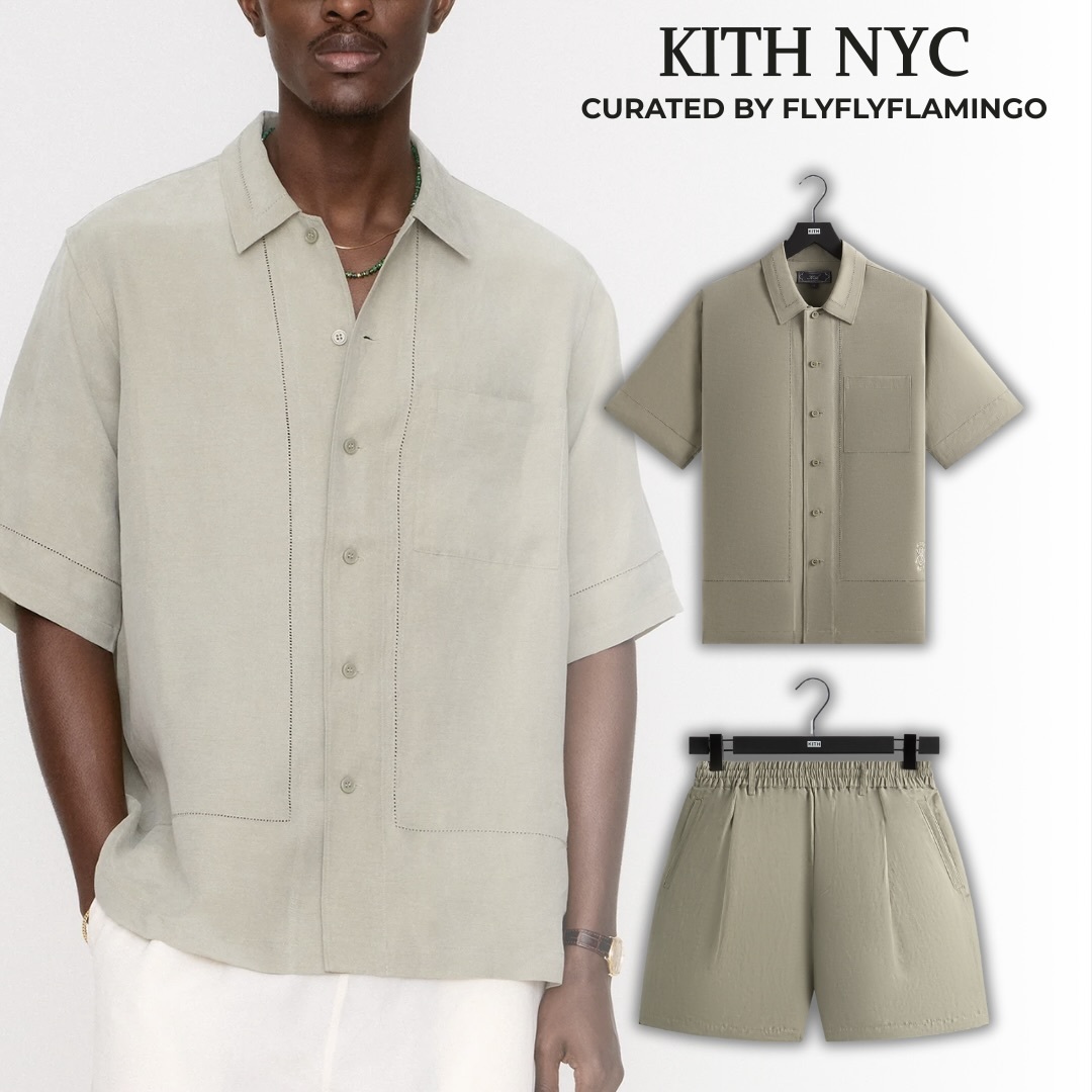 【KITH NYC】リネン ボタンダウン 半袖シャツ&ショートパンツ