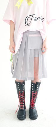 《fa.er.ie》 mesh pocket pleats skirt pants