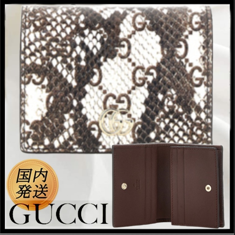 【国内発送★GUCCI】ダブルG パイソン カードケース ウォレット