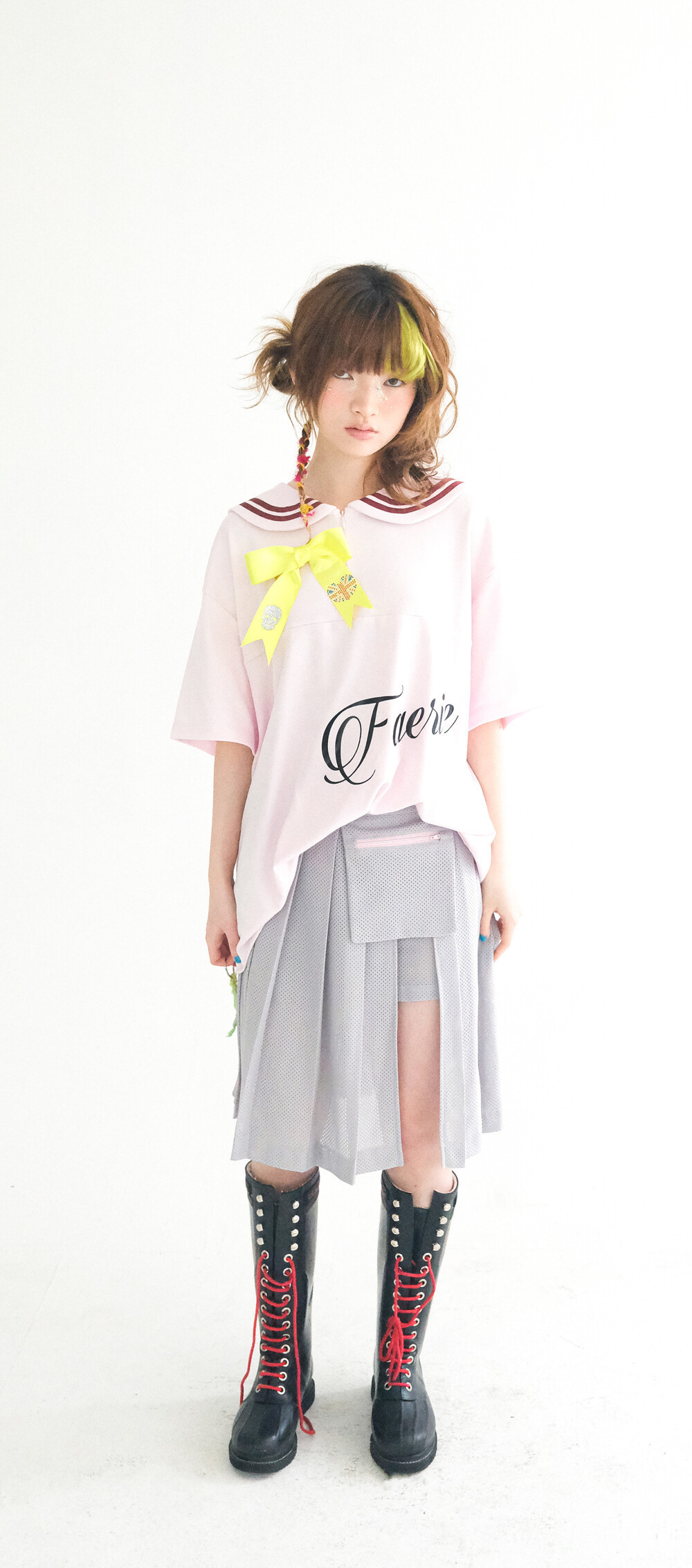 《fa.er.ie》 sailor collar mesh loose top