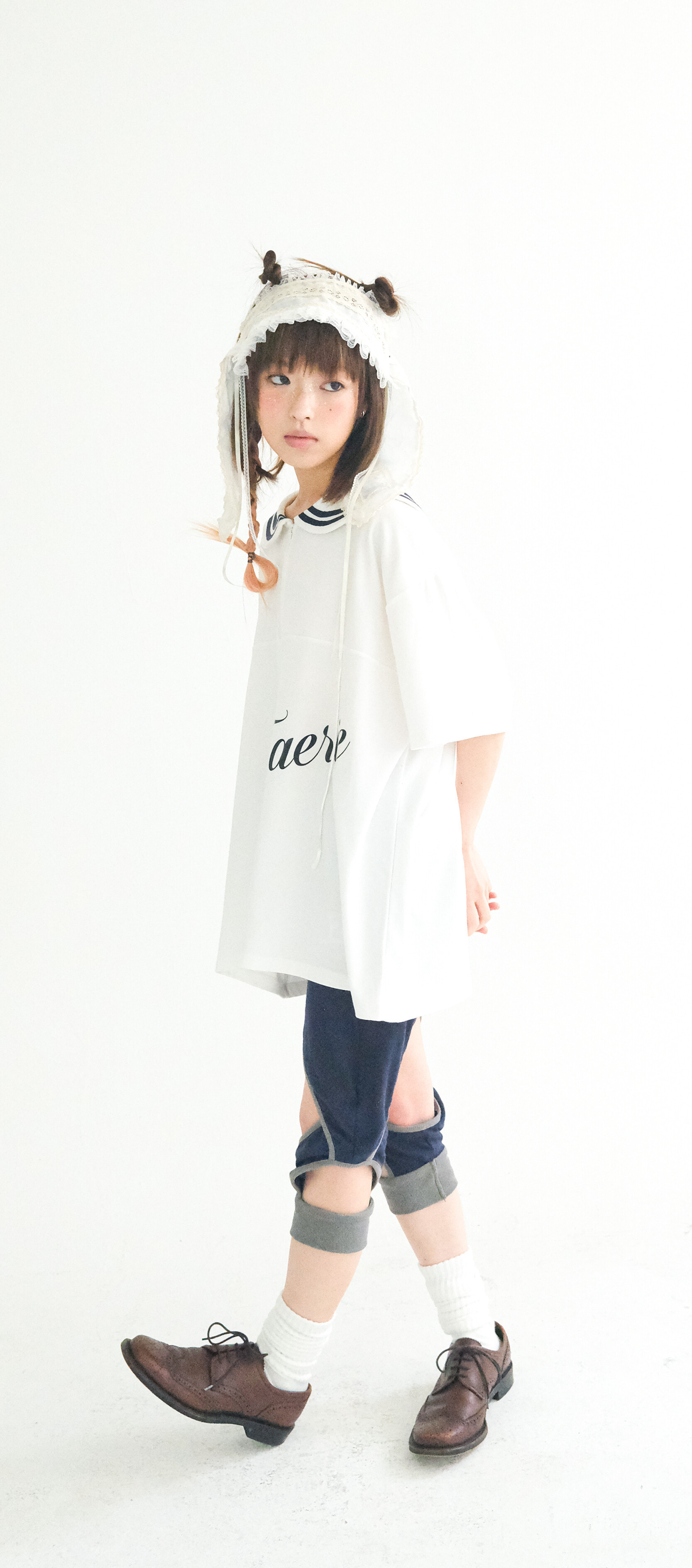 《fa.er.ie》 sailor collar mesh loose top