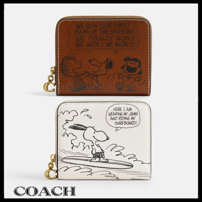 COACH x PEANUTS 国内買付 ニュースペーパー ビルフォールド財布
