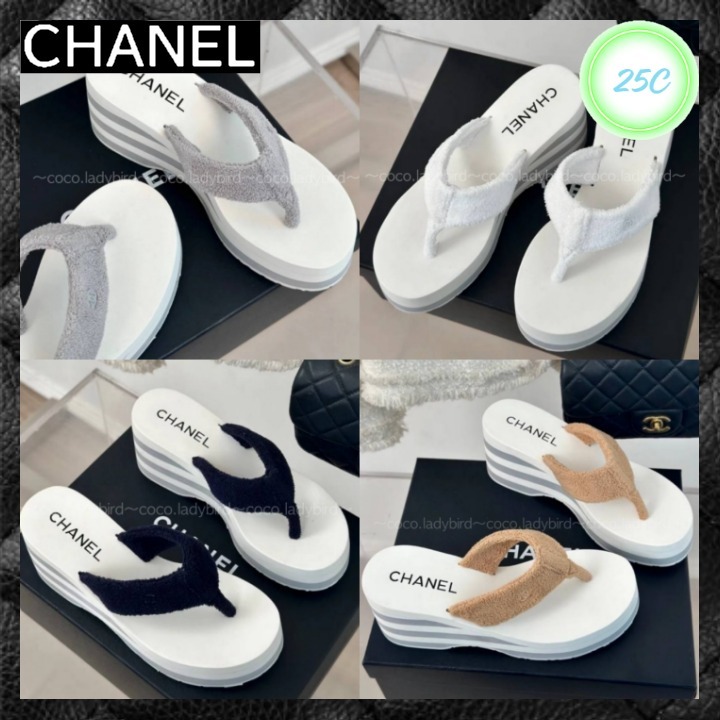 ☆もこもこが可愛い☆【 CHANEL】 厚底ビーチサンダル