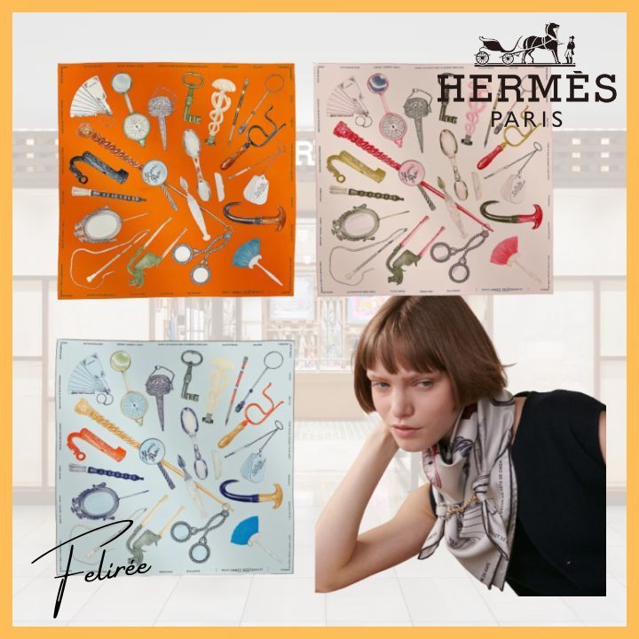 《アクセントにスカーフを☆》HERMES スカーフ カレ90