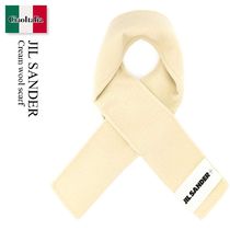 Jil Sander Cream Wool Scarf
