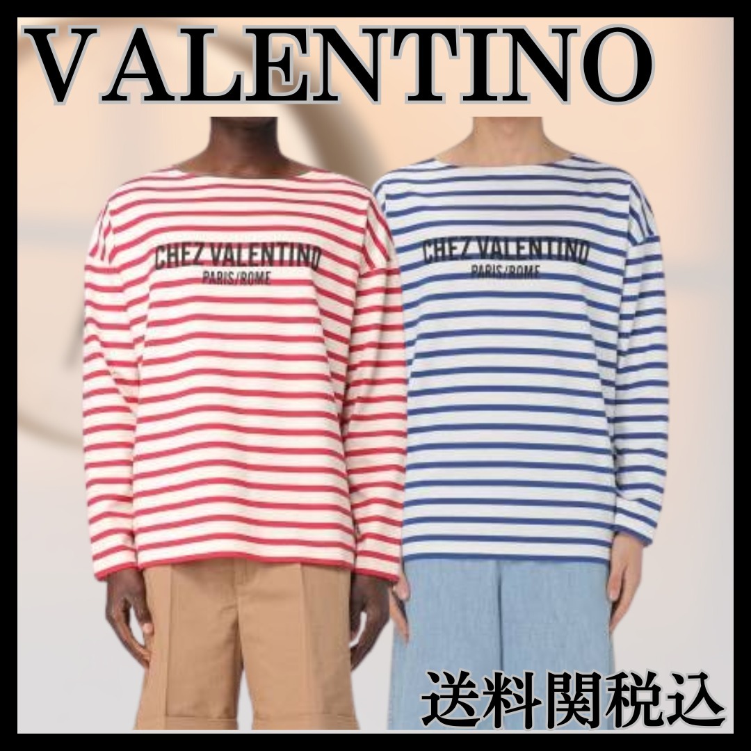 【国内発送】VALENTINO ロングスリーブ コットン Tシャツ
