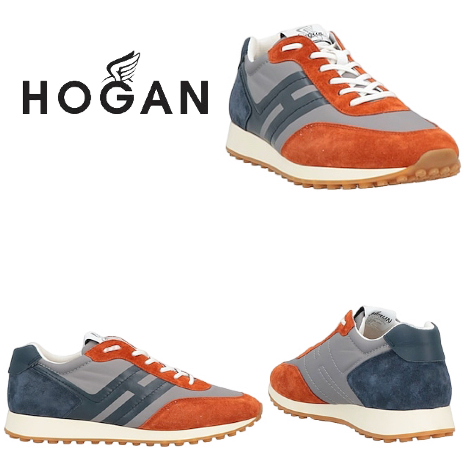 HOGAN メンズスニーカー 赤茶色