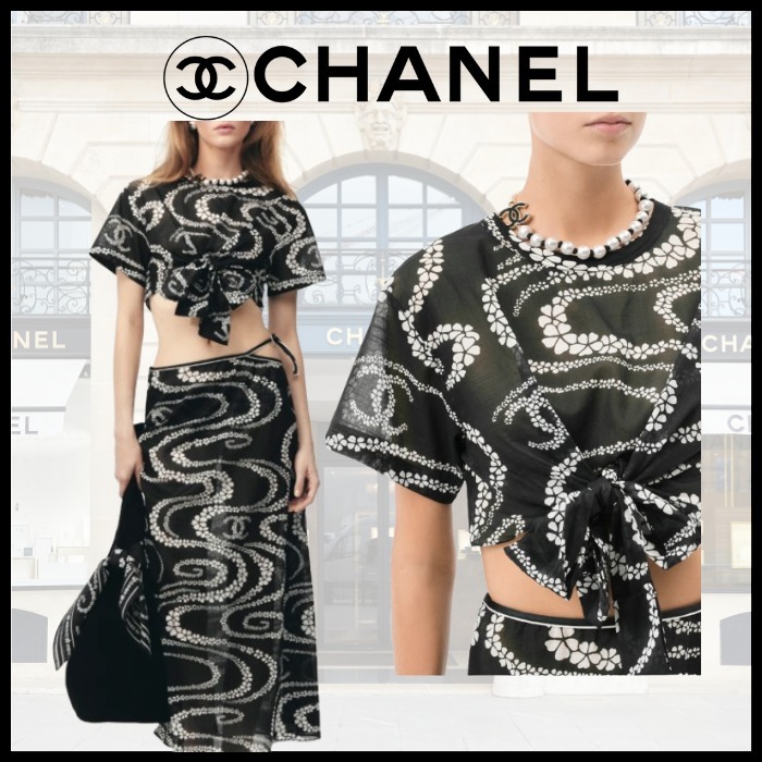 【最新作/2025年ココビーチ♪】CHANEL CCロゴ コットン トップス