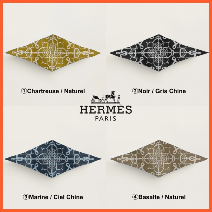 【おしゃれに】HERMES ロングスカーフ≪エプロン・ドール≫菱形