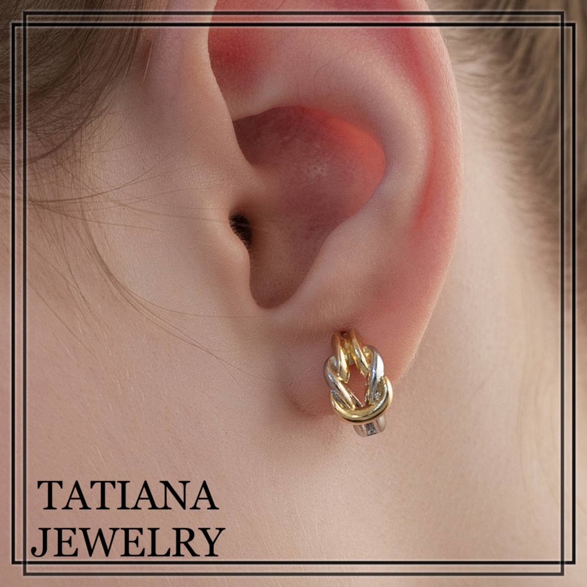 【TATIANA】Tied Link Hoop Earrings 韓国発 ピアス