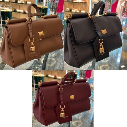 Dolce&Gabbana Women's Suede Exterior Brown Bags & Handbags