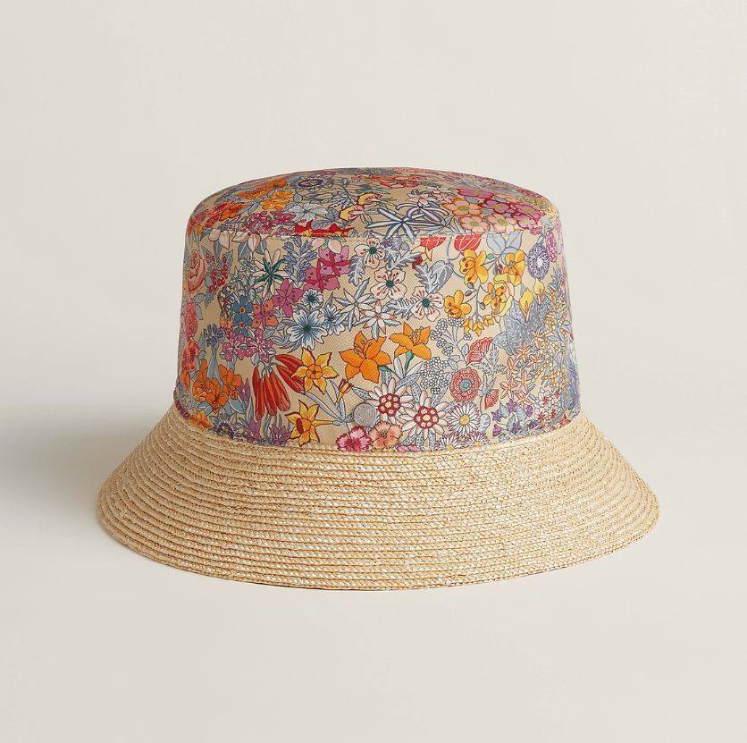《花咲く夏の装いに》【HERMES】Bob Harper Bloom 麦わらシルク