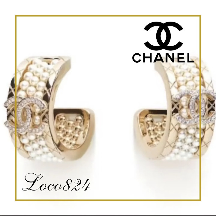 【エレガントな輝き♪】CHANEL フープピアス