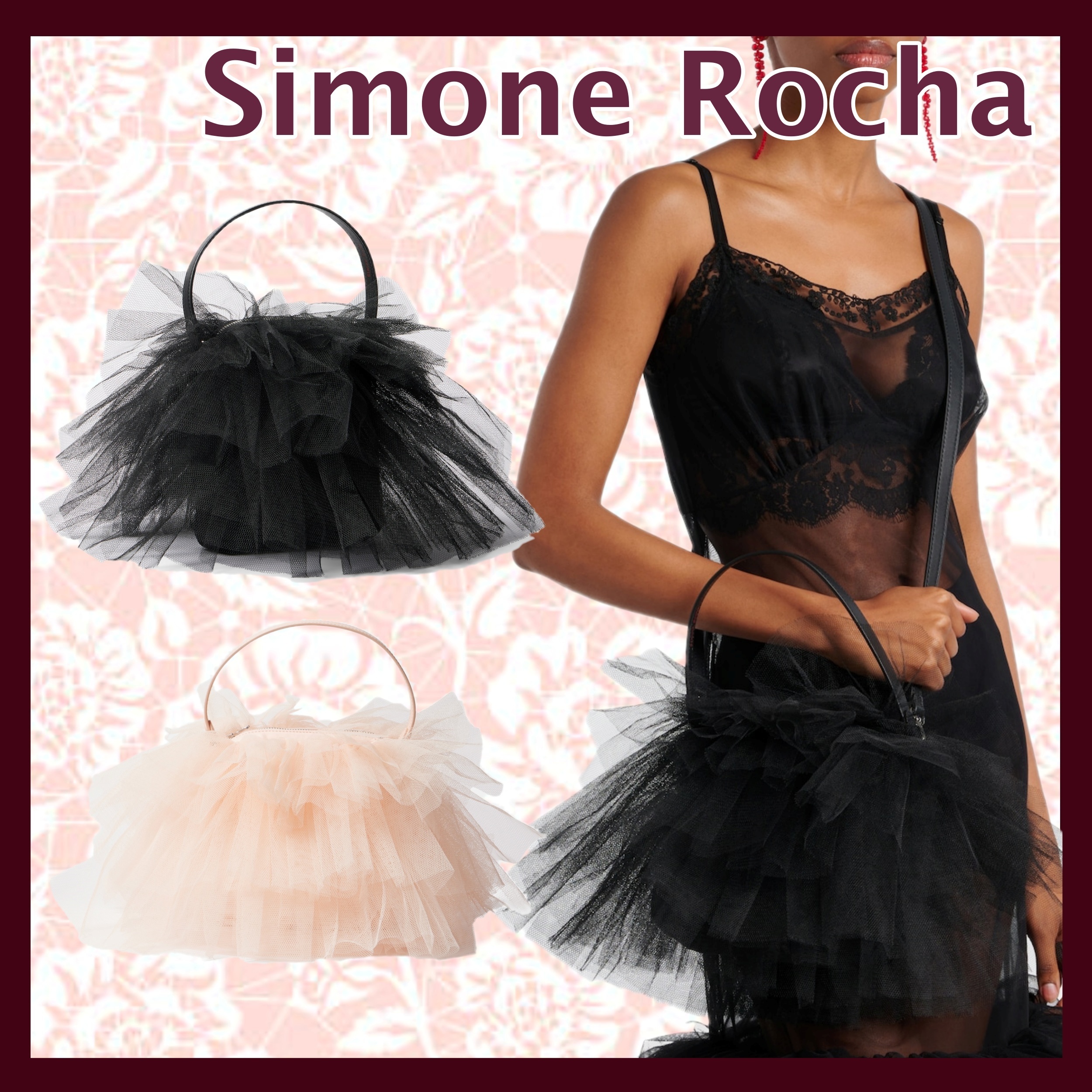 【SIMONE ROCHA】フリルチュチュミニキャンバスショルダーバッグ