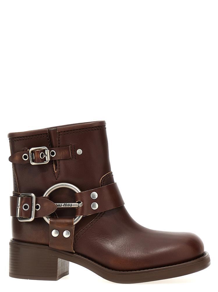 ショートブーツ・ブーティ MIUMIU Stivaletto pelle vintage